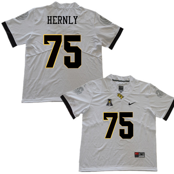 Men #75 Tate Hernly UCF Knights College Football Jerseys Sale-White